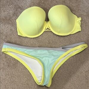 Victoria's Secret Yellow and Mint Bikini
